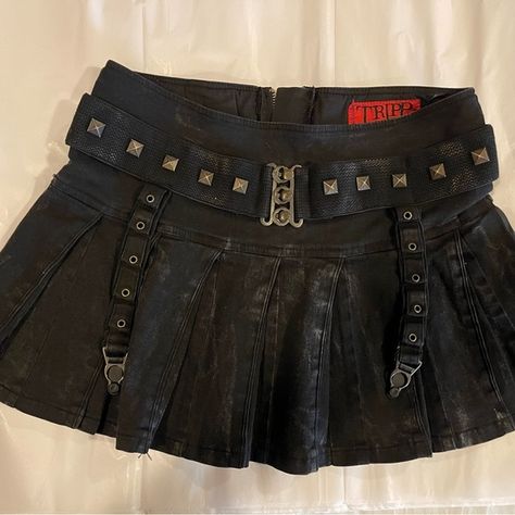 Tripp NYC vintage mini skirt size S Trip Nyc Skirt, Tripp Nyc Aesthetic, Skirt Alt Outfits, Tripp Clothes, Punk Skirt Outfit, Tripp Nyc Outfit, Vintage Mini Skirts, Alternative Skirt, Goth Mini Skirt