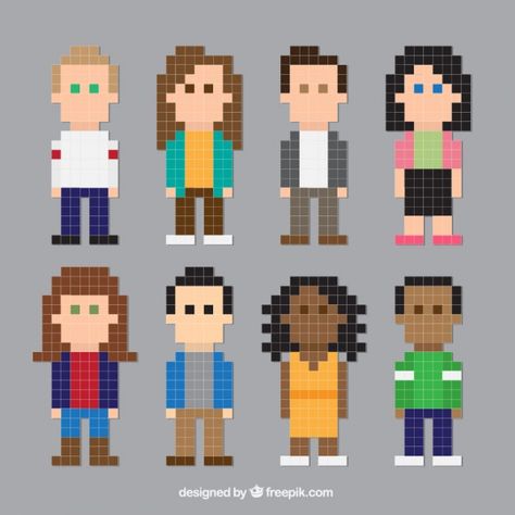 Pixel People Art, People Pixel Art, Pixel Art Person, Ski Mask Tattoo, Pixel Art Human, Pixel Illustration, Pixel Cat, Pixel People, People Character