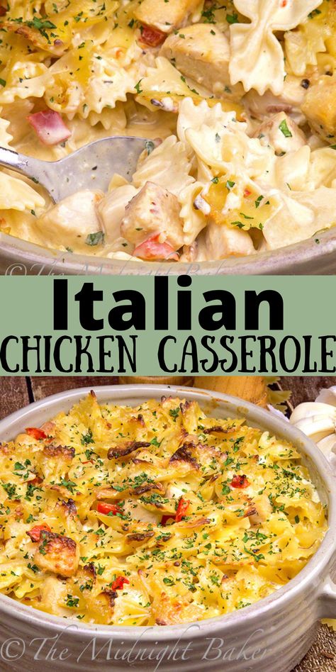 Italian Chicken Bake Recipes, Instant Pot Chicken Casserole Recipes, One Pot Italian Chicken, One Pot Chicken Dinner, Italian Chicken Bake, Italian Chicken Casserole, Easy Italian Chicken, Chicken Dinner Recipe, Bunny Bait