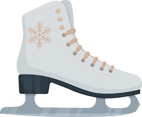 Figure skating skates, white with a snowflake pattern. Ice skates. Sports equipment. Vector illustration isolated on a white background Ice Skate Clipart, Ice Skates Illustration, Ice Skates, Logo Banners, Snowflake Pattern, Heart With Arrow, Marketing Design, Custom Illustration, Custom Branding