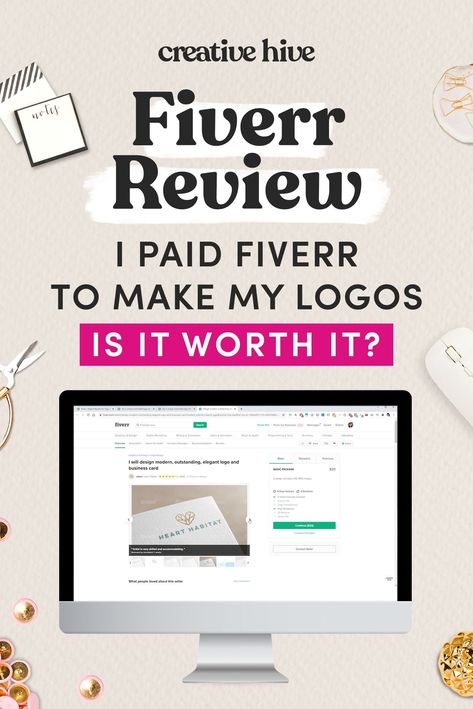 FIVERR REVIEW: I PAID FIVERR TO MAKE MY LOGOS…IS IT WORTH IT?Do you ever wonder if Fiverr is worth it? I paid Fiver to make my logos, and I am here to review with you if it was worth it. #business Handmade Business, Business Design, Business Tips, Card Design, Marketing