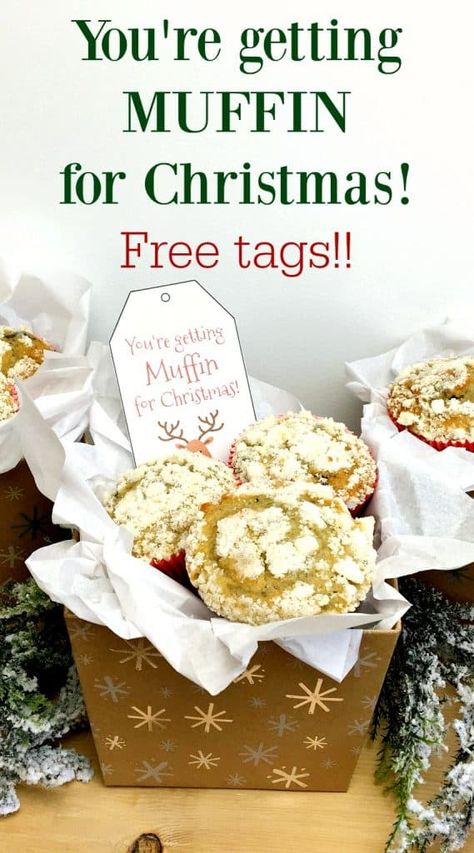 This DIY Christmas Muffin Gifts Basket is the perfect gift for neighbors and teachers. Keep reading for my funny printable Christmas muffin gift tags and instructions to make your own Christmas muffin gift basket! My Christmas muffin basket is a gourmet gift with a sense of humor – and super easy to make! Muffin Gift Basket, Neighborhood Christmas Gifts, Muffin Basket, Christmas Gift For Neighbors, Cheap Crafts For Kids, Christmas Gifts For Neighbors, Creative Christmas Cookies, Christmas Muffins, Christmas Party Inspiration