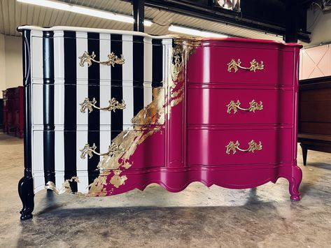 Credenza Tv, Tv Credenza, Custom Dresser, Pink Dresser, Armoire Dresser, Pink Furniture, Pink French, Diy Furniture Renovation, Furniture Renovation