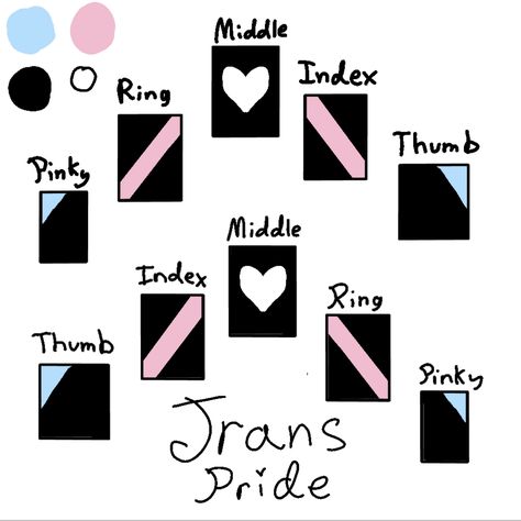 trans pride nails with a little design for spice, pretty subtle too. love to all my fellow trans friendsies <3 Trans Nail Art, Trans Nails Designs, Trans Flag Nails, Trans Pride Nails Designs, Trans Makeup Tips, Trans Nails, Trans Pride Nails, Trans Pride Makeup, Trans Tattoo