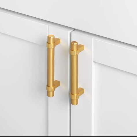 GlideRite 3-inch Solid Satin Gold Euro Cabinet Bar Pulls (Pack of 10) - 10 Pack - On Sale - Bed Bath & Beyond - 26050811 Cabinet Bar Pulls, Curved Cabinets, Cabinet Bar, Wood Tile Floors, Vessel Sink Faucet, Quartz Slab, Handle Cabinet, Cabinet And Drawer Pulls, Hardware Finishes