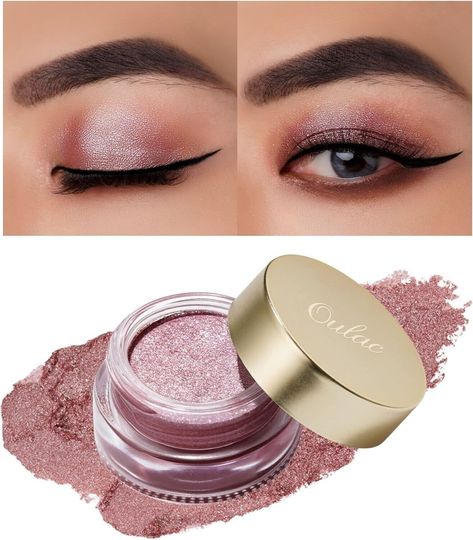 Cream Eyeshadow,Glitter Pink Eyeshadow,Holds Makeup  12H,Waterproof,Lustering 12 Eyeshadow Highlighter, Eyeshadow Glitter, High Pigment Eyeshadow, Peach Eyeshadow, Pigment Eyeshadow, Shimmer Eyeshadow, Pink Eyeshadow, Stunning Eyes, Liquid Eyeshadow