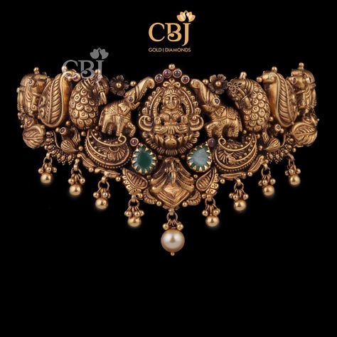 Antique Choker Designs Gold, 2 In 1 Choker And Vanki, Gold Necklace Indian Bridal Jewelry Choker, Nakshi Choker Designs, Gold Chocker Design Antique, Nakshi Jewellery Choker, Neck Choker Designs Gold, Antique Choker Designs, Gold Chockers