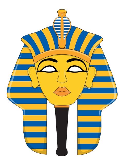 An image of a pharaoh mask, linking to make a pharaoh mask craft Tutankhamun Mask, Pharaoh Mask, Mask Of Tutankhamun, Ancient Mask, King Pharaoh, Ancient Egypt Activities, Egyptian Mask, Egypt Activities, Egyptian Royalty