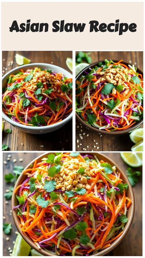 This vibrant Asian Slaw features crispy cabbage, fresh herbs, and a zesty dressing, creating a refreshing, crunchy salad perfect for any meal! Korean Cabbage Salad, Poached Fish Recipes, Crispy Cabbage, Asian Slaw Recipe, Asian Cabbage Salad, Quick Salad Recipes, Best Chicken Wing Recipe, Winter Salads, Classic Salad