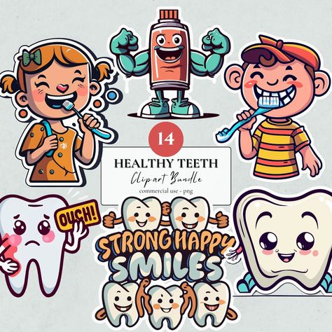 Oral Health Poster, Oral Hygiene Posters, Teeth Clipart, Dental Care For Kids, Oral Health Education, Dental Images, Dentist Visit, Pediatric Dental, Dental Kids