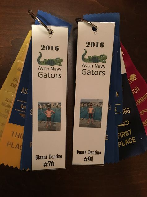 Summer swim team ribbon holders Summer Swim Team, Swim Ribbons, Spirit Days, Ribbon Holders, Pinterest Projects, Swim Team, Photo Album Scrapbooking, Summer Swim, Photo Album