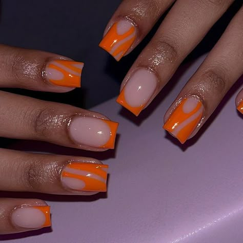 Overlay 🤍. Her natural nail shape is pretty much perfect. (New clients can book next week ☺️✨) #nailchicmadi #overlaynails #shortnails… | Instagram Summer Overlay Nails, Simple Cute Nails Short, Orange Short Nail Designs, Short Nail Overlay Ideas, Cute Natural Nail Designs, Overlay Nails Designs, Dope Nail Designs Short Length, Orange Tip Nails, Acrylic Overlay Nails Design