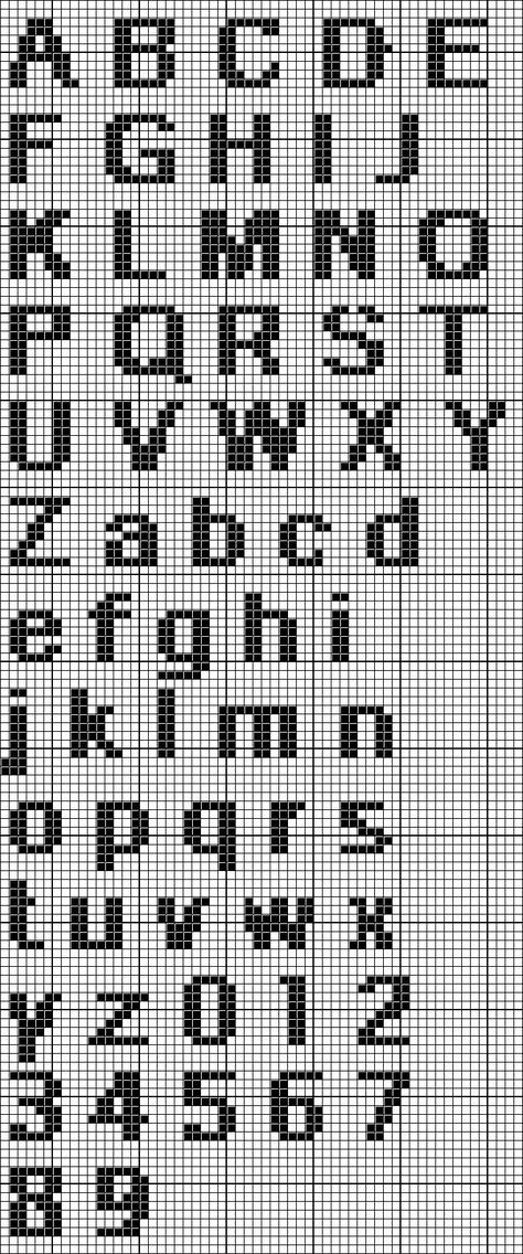 Quick Type Alphabet (8 Stitches Tall) Alphabet On Graph Paper Letters, Letter Knitting Chart Patterns, Tapestry Crochet Letters Alphabet Charts, Number Cross Stitch Pattern, Knitting Letters Pattern Alphabet Charts, Knitted Alphabet Letters Free Pattern, C2c Letters Graph, Needlepoint Letters Alphabet Charts, Beaded Letters Alphabet