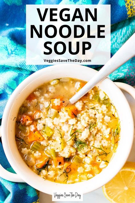 Healthy Emmie, Vegan Detox Soup, Vegetarian Noodle Soup, Meatless Soups, Vegan Noodle Soup, Vegan Chicken Noodle Soup, Mediterranean Soup, Vegan Vegetable Soup, Easy Vegan Soup