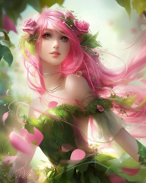 Spring Eladrin Female, D D Character Ideas, Spring Fairy, Dnd 5e Homebrew, Dnd Art, Creating Characters, Anime Fairy, Fantasy Fairy, Fairy Art