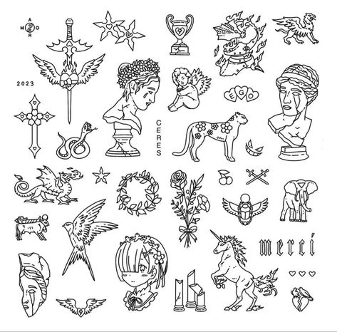 Simple Tattoos Medium Size, Small Outline Tattoo Ideas, Small Outline Tattoos, Medium Size Tattoo, Tattoo Stencil Designs, Medium Size Tattoos, Tattoo Catalog, Cute Simple Tattoos, Basic Tattoos