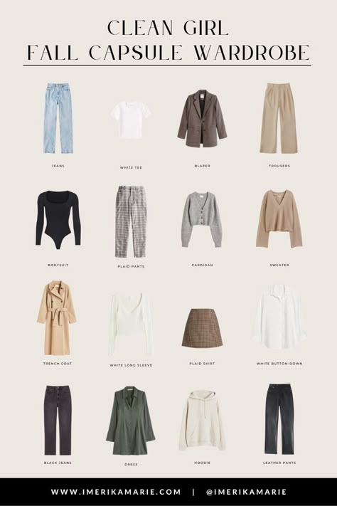 clean girl outfits Fall 2022 Capsule Wardrobe, Closet Capsule Wardrobe, Minimalist Aesthetic Outfit, Neutral Aesthetic Outfits, 2022 Capsule Wardrobe, Clean Girl Outfits, Closet Capsule, Neutral Closet, Jeans And Hoodie