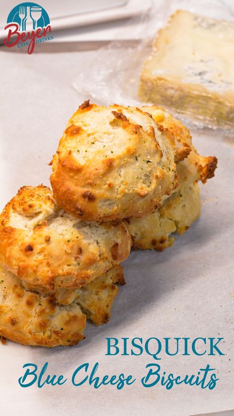 Blue Cheese Biscuits, Biscuits Made With Bisquick, Cheese Biscuits Recipe, Blue Cheese Crumbles, Biscuit Mix, Cheese Biscuits, Biscuits Recipe, Cheese Bites, Breakfast Muffins