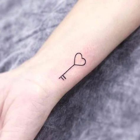 45 Insanely Cute and Small Tattoo Ideas (2019 Update) Small Key Tattoos, Key Tattoos, Key Tattoo, Diy Unicorn, Shape Tattoo, Small Tattoos With Meaning, Small Love Tattoos, Small Meaningful Tattoos, Cute Small Tattoos