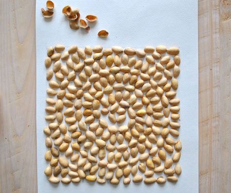 Use Pistachio shell to make a piece of contemporary art. Easy and fun for kids too. Brought to you by Creative in Chicago Pistachio Art, Pistachio Shell, Pistachio Shells, Art Easy, Chalk Pastels, Fun For Kids, Shell Art, Shell Crafts, Contemporary Artwork