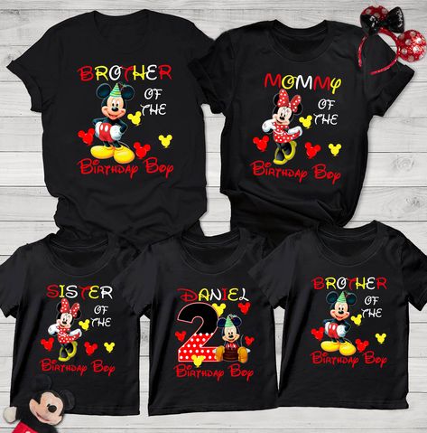 About Custom Disney Birthday Boy Shirt, Personalized Disney Birthday Shirt: You will love our comfort T-shirt once you put them on and experience a perfect combination of softness and stretchiness. Each comfort T-shirt is constructed with 100% preshrunk combed ring spun cotton, 30 singles to give you freedom of movement no matter what you’re doing. Perfect Design: Semi-fitted. High stitch density for smoother printing surface. 3/4" non-topstitched collar, taped neck and shoulder... Mickey Mouse Birthday Shirt, Toddler Boy Birthday, Disney Birthday Shirt, Mickey Mouse First Birthday, 2nd Birthday Boys, Matching Tshirts, Birthday Boy Shirt, Disney Birthday Party, Disney Theme Party