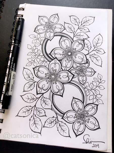 Coloring Lineart, Henna Designs Drawing, Floral Design Drawing, Flower Coloring Sheets, Easter Drawings, Batik Modern, Zen Doodle Art, Beginner Art, Motif Batik