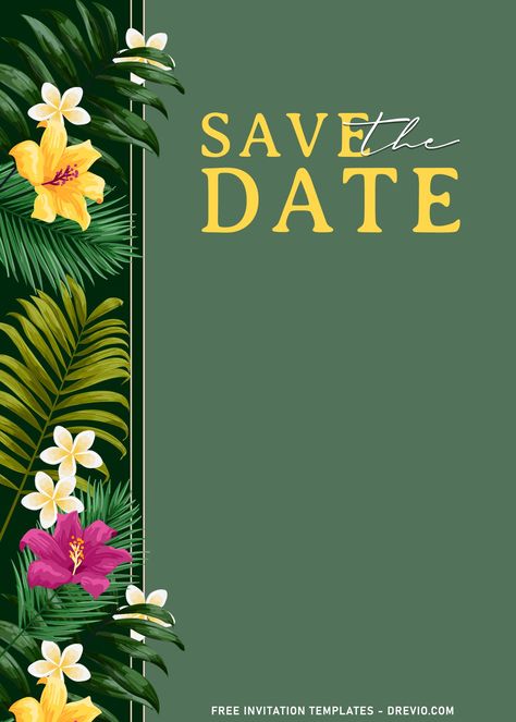 Free 8+ Hawaiian Luau Tropical Birthday Invitation Templates Planning a destination wedding in summer season? The Tropical Leaves or greenery should have its magic to set a perfect Hawaiian and relaxing wedding tones which is perfectly fit for the summer trend.... Hawaiian Background, Tropical Birthday Invitations, Hawaiian Invitations, Luau Party Invitations, Picnic Invitations, Surprise Party Invitations, Birthday Invitation Card Template, Traditional Invitation, Tropical Birthday