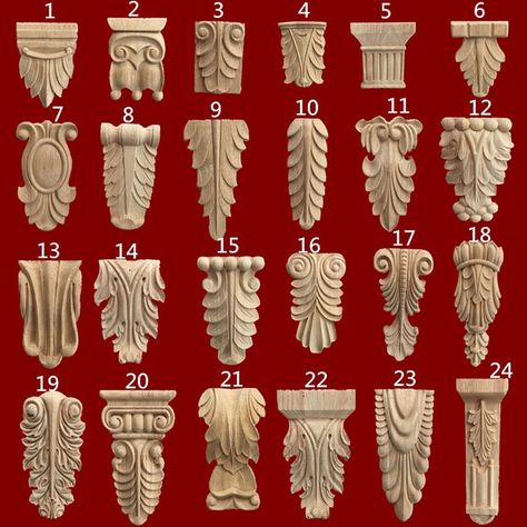 Art Sculpture En Bois, Front Door Design Wood, Wood Furniture Legs, Baroque Decor, Furniture Appliques, Wood Appliques, 3d Cnc, Carved Furniture, Wood Corbels