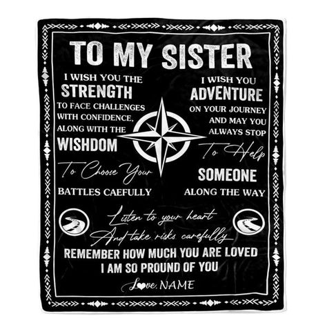 Personalized To My Sister Blanket From Brother I Wish You The Strength Sister Birthday Gifts Positive Graduation Christmas Customized Fleece Throw Blanket Funny Saying Personalized Name Custom Big Sister Gifts Blanket From Brother Special Occasion Oldest Youngest Birthday Gift Ideas Cheer Matching Gift Quotes Funny Kids I Love My Big For Girls Little For Women Proud Family Fleece Blanket Customized Bedroom Bed Quilt Throw Blankets Gift For Christmas Birthday Sister Blanket, Sister Birthday Gifts, Proud Family, Throw Blanket Gift, Big Sister Gifts, Quilted Throw Blanket, Bed Quilt, Birthday Gifts For Sister, Gift Quotes