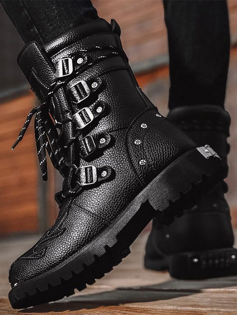 #mens shoes #mens Boots  #mens fashion #trendy shoes #comfortable Combat Boots Men, Punk Boots, Boots Patterns, High Top Boots, Leather Riding Boots, Buckle Boots, Casual Sporty, Martin Boots, Motorcycle Boots