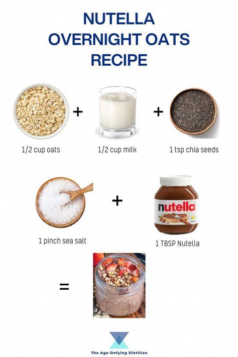 Nutella overnight oats are a breakfast treat that’s not only easy to prepare but also a delight to wake up to! This tasty recipe combines the creamy goodness of Nutella with the wholesome benefits of oats. Nutella overnight oats are a delightful fusion of convenience and nutrition. This recipe is a testament to the fact that a quick and delicious breakfast doesn’t have to compromise on flavor or health benefits. Treat yourself to the pleasure of waking up Nutella Overnight Oats Recipes, Overnight Oats Recipe Nutella, Nutella Overnight Oats Healthy, Tasty Oats Recipes, Easy Overnight Oats Healthy Recipes, Overnight Oats Nutella, How To Make Overnight Oats, Overnight Breakfast Ideas, Benefits Of Overnight Oats