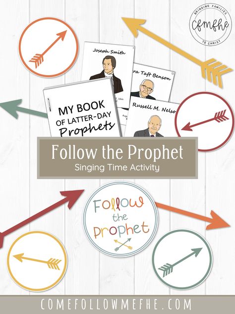 Fun and engaging singing time activity that can be used to learn a new song at home or in primary. Use the Latter-day Prophet Book as a flip chart. Use the Badge and Arrows to assign someone to be the “prophet” and all the other kids follow their actions while singing (clapping, stomping etc.) The Church of Jesus Christ of Latter Day Saints. LDS Primary singing time. Primary chorister. Primary songs. LDS Mom. Follow The Prophet Singing Time, Lds Primary Songs, Lds Primary Singing Time, Follow The Prophet, Primary Chorister, Primary Songs, Time Activity, Primary Singing Time, Lds Primary