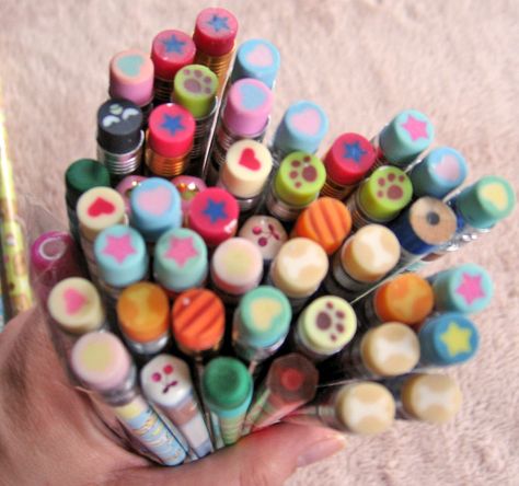 Erasers Aesthetic, Erasers School, Pines Aesthetic, Forbidden Snacks, Sanrio Pencil, Cute Erasers, Fun Erasers, Scented Erasers, Eraser Collection