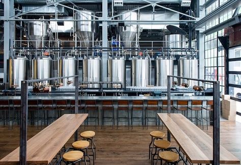 Brewery Interior, Brewery Taproom, Dream Restaurant, Brewery Ideas, Beer Factory, Brewery Bar, Brewery Restaurant, Brew Bar, Brewery Design