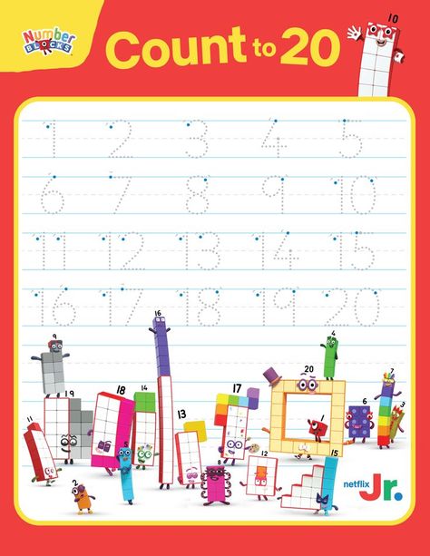 Numberblocks printable tracing worksheet for preschool Numberblocks Worksheet, Number Blocks Printable Free, Number Blocks Activities, Numberblocks Printables Free, Number Blocks Printable, Magazine Numbers, Trace Worksheet, Preschool Routine, Numbers Tracing