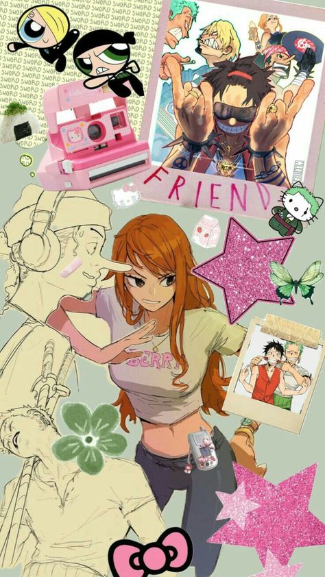 Nami Wallpapers, Nami Usopp, Female Anime Characters, Zoro Luffy, Y2k Photos, Luffy X Nami, One Piece Cartoon, Iphone Wallpaper Hipster, Y2k Wallpaper