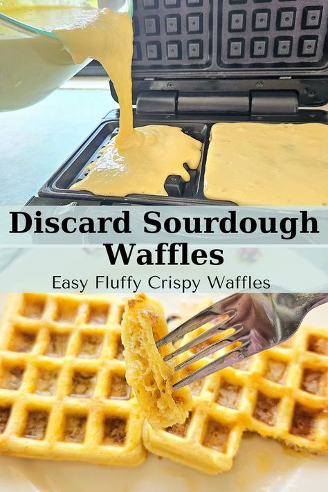 Easy Homemade Sourdough Discard Waffles - The homey lif3 Sourdough Discard Waffles, Discard Waffles, Sourdough Waffle Recipe, Use Sourdough Discard, Dough Starter Recipe, Sourdough Waffles, Cinnamon Waffles, Waffles Easy, Crispy Waffle