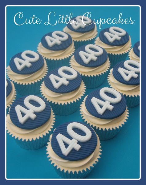 40th Birthday Cupcakes For Men, 40th Cupcakes, Burger Cupcakes, 40th Birthday Cupcakes, Gluten Free Cupcakes Vanilla, Cupcakes For Men, Decorated Cupcakes, Colorful Desserts, Cake Cup