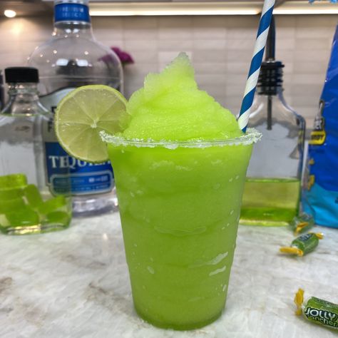 Green Apple Daiquiri, Green Apple Slushie, Green Apple Margarita, Green Apple Jolly Rancher, Margarita Slush, Vodka Frozen Drinks, Green Apple Vodka, Apple Margarita, Tequila Soda