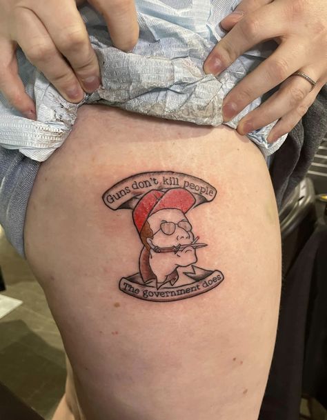 King Of Hill Tattoo, American Pie Tattoos, Ridiculous Tattoos, American Pie Tattoo, Beavis And Butthead Tattoo, King Of The Hill Tattoo, Bevis And Butthead Tattoos, Hank Hill Tattoo, King Of The Hill Tattoo Flash