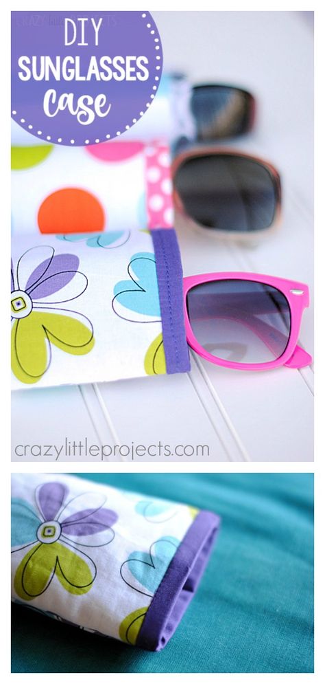 Quick and Easy Sunglasses Case Free Sewing Pattern #freesewingpattern #sewingpattern #glassescase Sewing Classes For Beginners, Tips Menjahit, Diy Sunglasses, Fat Quarter Projects, Summer Sewing, Costura Diy, Beginner Sewing Projects Easy, Bag Ideas, Sewing Class