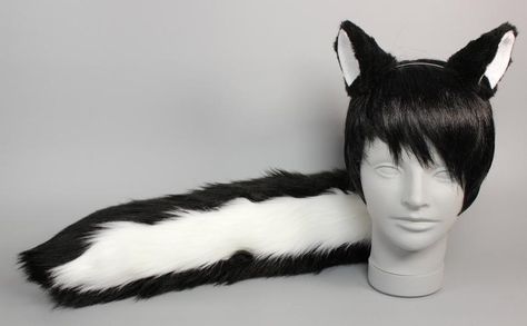 Skunk Animal, Flower From Bambi, Skunk Art, White Skunk, Skunk Costume, Ball Costume, Rabbit Costume, Ears And Tail, Anime Halloween