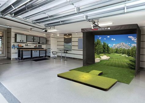 Sam’s Club Sells A $13,000 Golf Simulator You Can Fit In Your GarageDelish Garage Golf Simulator, Floor Architecture, Simulator Room, Home Golf Simulator, Indoor Golf Simulator, Golf Simulator Room, Golf Room, Indoor Golf, Golf Net