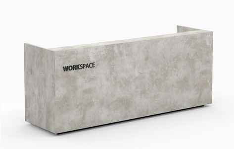 Custom Made Office Furniture | Workspace.ae Concrete Front Desk, Gym Reception Desk, Clinic Reception Desk, Concrete Reception Desk, Steel Reception Desk, Office Credenza, Small Reception Desk, Metal Sheet Design, Office Reception Design