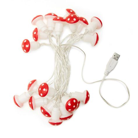 These Kikkerland Mushroom String Lights are the perfect finishing touch to any room! These Kikkerland Mushroom String Lights are the perfect finishing touch to any room! DETAILS 124"L Plastic, copper Spot clean Imported Size: One Size. Color: Red. Gender: unisex. Age Group: adult. Mushroom String Lights, Mushroom Room Decor, Mushroom Bedroom, Fairy Bedroom, Mushroom Lights, Local Gifts, Mushroom Decor, Light Spring, Dream Room Inspiration