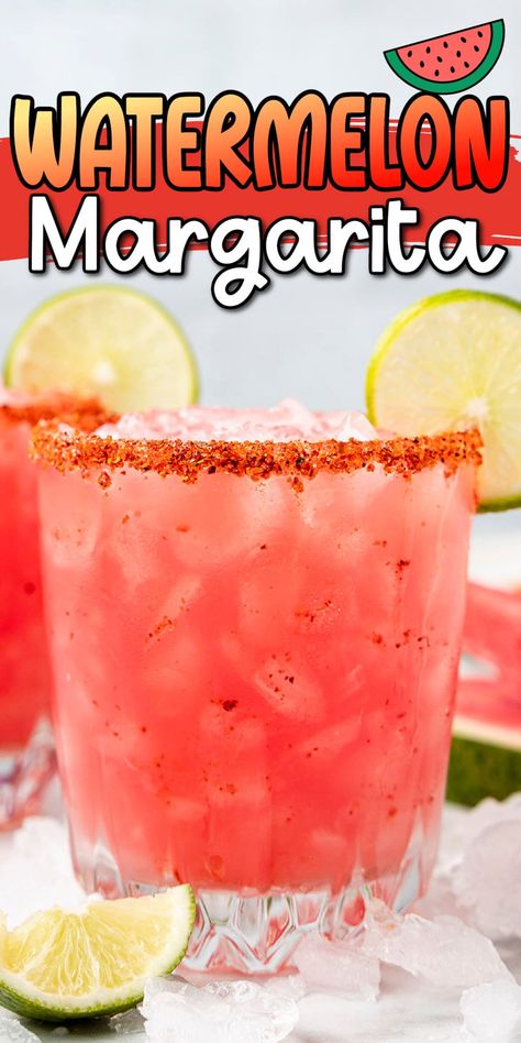 Watermelon Margarita Flavor Margarita Recipe, Watermelon Shots Alcohol, Moonshine Margarita Recipe, Watermelon Margarita Recipes, Margarita Recipes Sweet, Spicy Margarita Recipe Easy, Camping Margaritas, Summer Margarita Recipes, Tajin Margarita