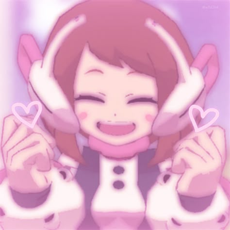 Pink Filter, Ochaco Uraraka, Jesus Christ Artwork, Ochako Uraraka, Japan Aesthetic, Good Cartoons, Anime Child, Cute Profile Pictures, My Hero Academia Manga