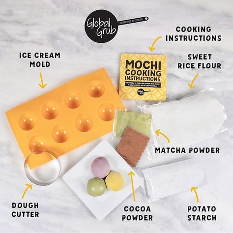 Mochi ice cream kit Asian Ice Cream, Diy Mochi, Ice Cream Mochi, Cream Mochi, Sushi Kit, Mochi Ice, Diy Sushi, Mochi Ice Cream, Make Ice Cream