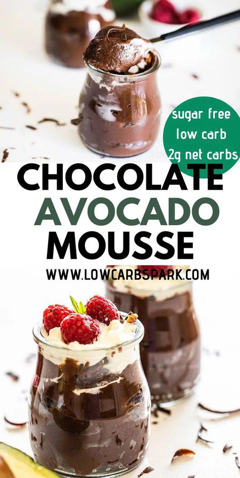 Chocolate Avocado Mousse - 5-Minute Dessert Keto Dessert Dairy Free, Avocado Mousse Chocolate, Avocado Mousse Recipe, Avocado Recipes Dessert, Avocado Cheesecake, Gum Graft, Chocolate Avocado Mousse, Keto Chocolate Mousse, Healthy Pudding