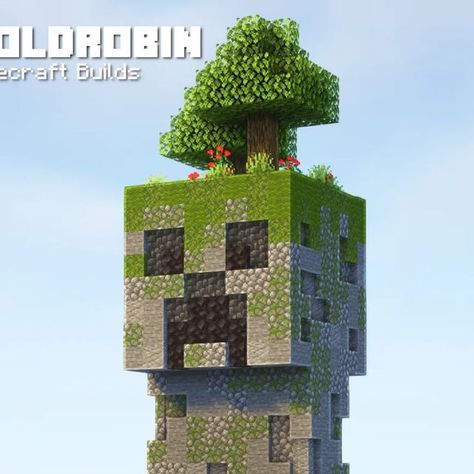 Goldrobin on Instagram: "I built a giant Creeper Statue! 🌳 Tutorial on YouTube: Goldrobin 💻 Schematic on Patreon: Goldrobin . 🏠 Everything is built by me! 🌈 Ressourcepack: Minecraft 🌍 Shader: Complementary . Tags: #minecraft #minecraftbuilds #gaming #minecraftdaily #minecraftarchitecture #minecraftart #minecraftmemes #minecraftcreation #minecraftdesign #minecrafthouse #gameart #minecraftedit #minecraftpc #mojang #minecraftbuilding #creeper" Minecraft Creeper Build, Mc Build Ideas, Minecraft Stone Statues, Minecraft Creeper Art, Stone Statue Minecraft, Minecraft Giant Statue, Goldrobin Minecraft, Minecraft Statue Ideas, Statue In Minecraft